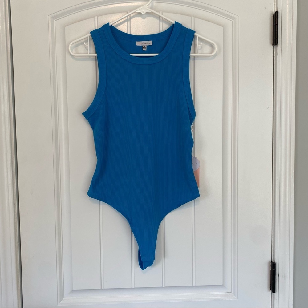 Blashe Women's Blue Tank Top Body Suit Size Medium NWT
